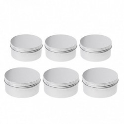 6 Pieces Aluminium Lip Balm Empty Pot Jar Tin Container Box With Screw Lid