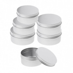 6 Pieces Aluminium Lip Balm Empty Pot Jar Tin Container Box With Screw Lid