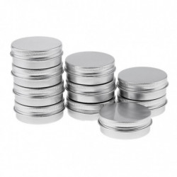 10 Empty Aluminum Tins Cans With Screw Lids Box Container Jar Top Round 30g