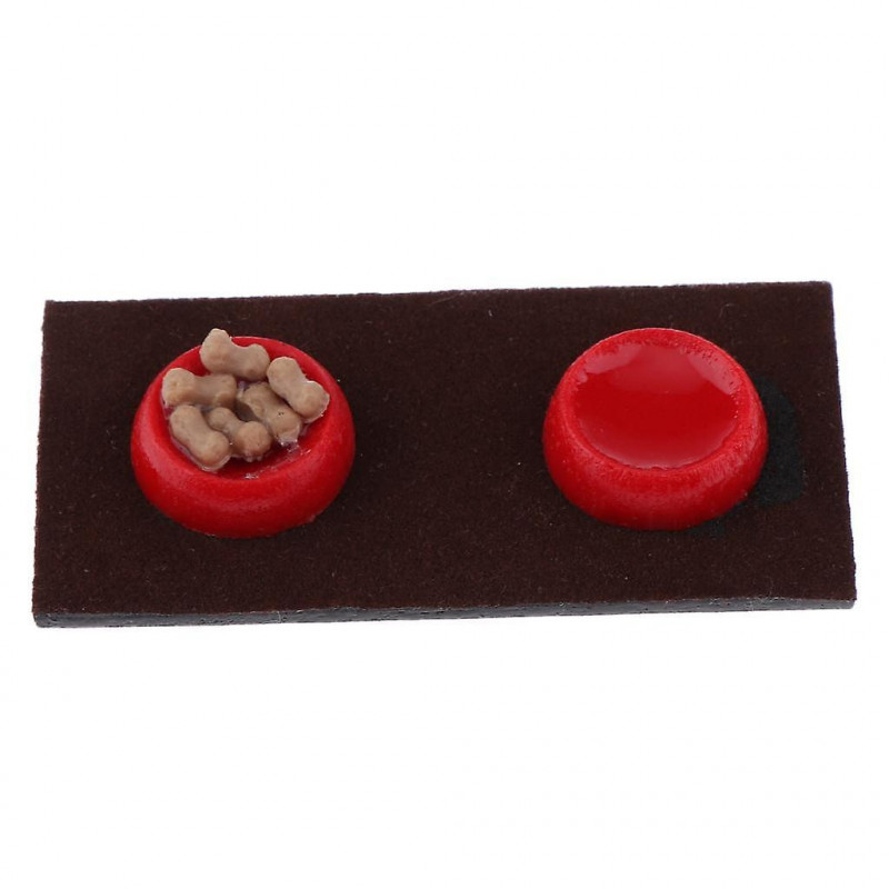 10x Dollhouse Miniature 1:12 Toy Pet Dog Food Bowl Set For Fairy Garden Decor