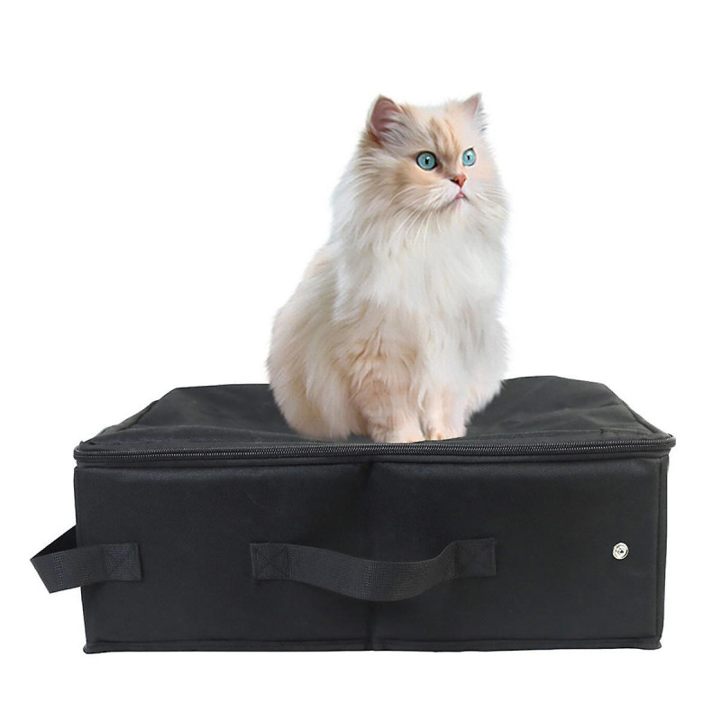 Portable Litter Box with Lid, Leak-Proof Collapsible Box Great for Travel Hotel Stays and Road Trip