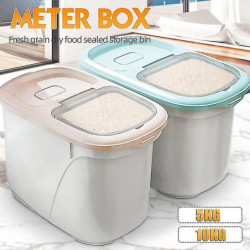Plastic 10Kg Rice Storage Box Sealed Moisture-Proof Large Capacity Grain Flour Container Kitchen Ri