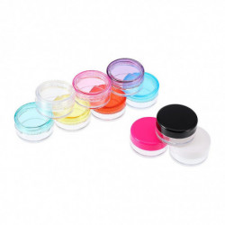 10x Round Edge Plastic Cosmetic Jar With Screw Lid Durable And