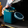 1.1l Large Capacity Storage Jar Coffee Canister For Powder Flour Sugar Morandi Blue
