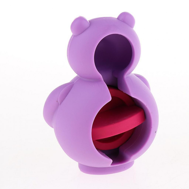 1 Pc Pet Dogs Puppies Chewing Little Bear Toy With Silicone Biscuits Purple