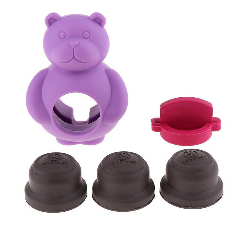 1 Pc Pet Dogs Puppies Chewing Little Bear Toy With Silicone Biscuits Purple