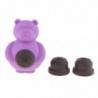 1 Pc Pet Dogs Puppies Chewing Little Bear Toy With Silicone Biscuits Purple