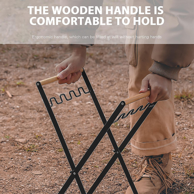 Iron Rubbish Bag Shelf Foldable Portable Rubbish Bag Holder For Outdoor Camping