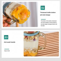 Cuisine et salle à manger poignée portable Pots d’avoine de nuit, récipient d’avoine de nuit avec couvercle et [...]