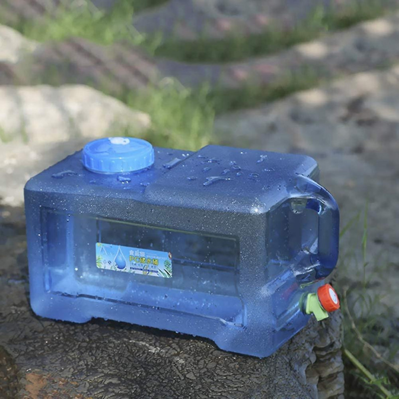 Bidon d’eau avec robinet et poignées, réservoir d’eau de voiture à seau portable de camping 12L avec couvercle pour Ou