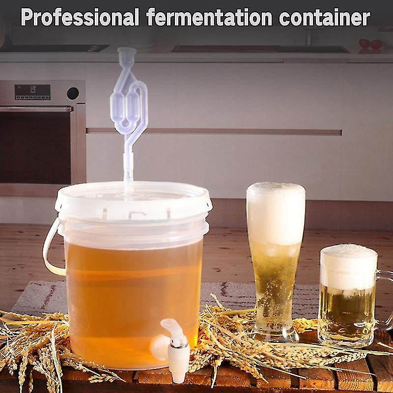 5l Plastic Bucket For Wine Fermentation Leakproof Container Beer Fermenter With Airlock Faucet And