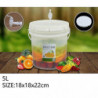 5l Plastic Bucket For Wine Fermentation Leakproof Container Beer Fermenter With Airlock Faucet And