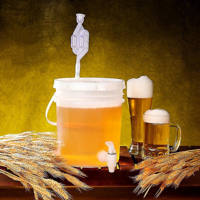 5l Plastic Bucket For Wine Fermentation Leakproof Container Beer Fermenter With Airlock Faucet And