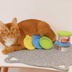 4 Pack Pet Food Can Covers Universal Silicone Can Lids - One Size Fit 3 Standard Size Dog And Cat C