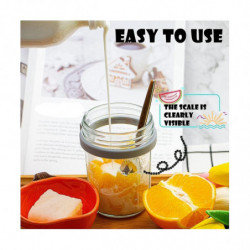 Reusable Overnight Oat Jar, Sealed Storage with Measuring Markers, Spoon for Salads, Yogurt, Oatmea