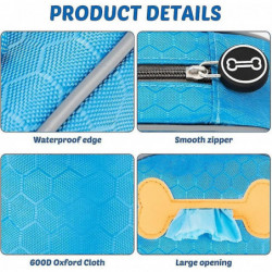 Dog Poop Bag Holder, Dog Waste Bag Dispenser With Zipper For Dog Walking Running, For Dog Leash