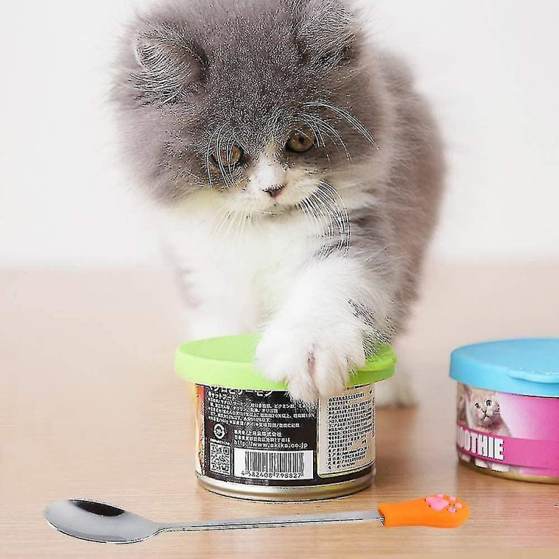Senhai, Silicone Covers For Pet Cans And 2 Spoons, Food Lids And Spoons For Dogs