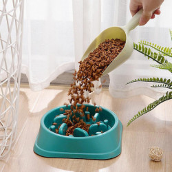 New Pet Dog Bowl Slow Feeder Plastic Anti Choking Puppy Cat Eating Dish Bowl Anti-gulping Food Plate