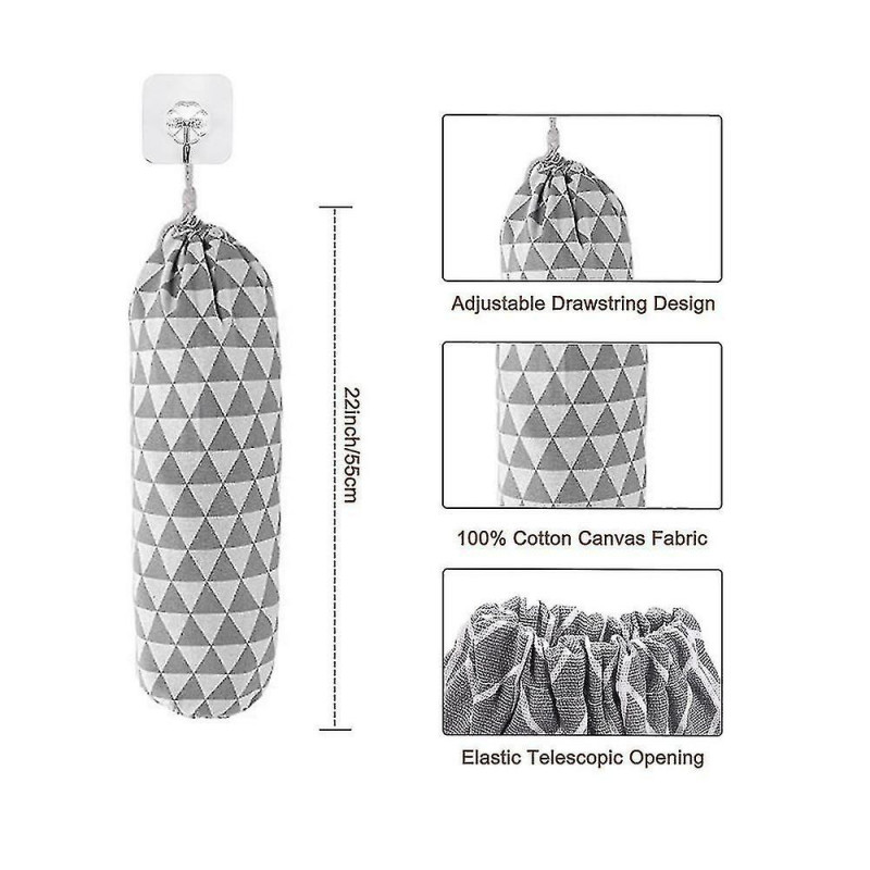 Plastic Bag Holder, Grocery Bags Holder, Wall Mount Garbage Plastic Bag Organizer, Shopping Bag Sto