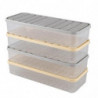 4 Pcs Set Refrigerator Food Preservation Storage Box Plastic Freezer Space Saver Food Container Org