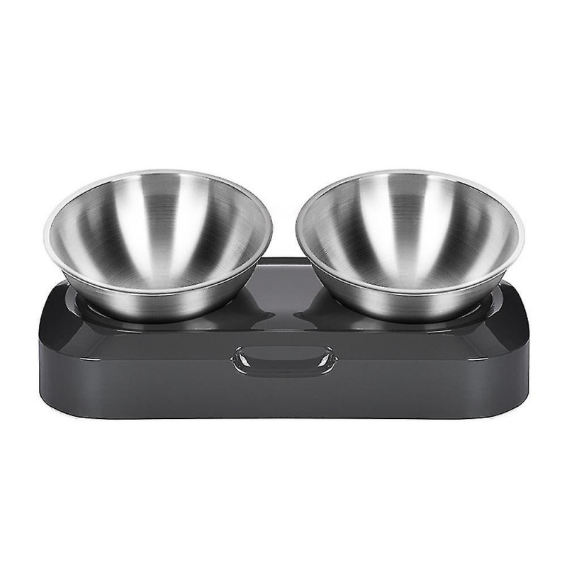 Bol pour chat surélevé, plat pour chat en acier inoxydable pour l’eau alimentaire Anti vomissements surélevé [...]