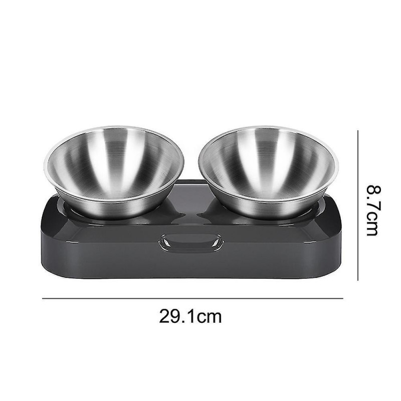 Bol pour chat surélevé, plat pour chat en acier inoxydable pour l’eau alimentaire Anti vomissements surélevé [...]