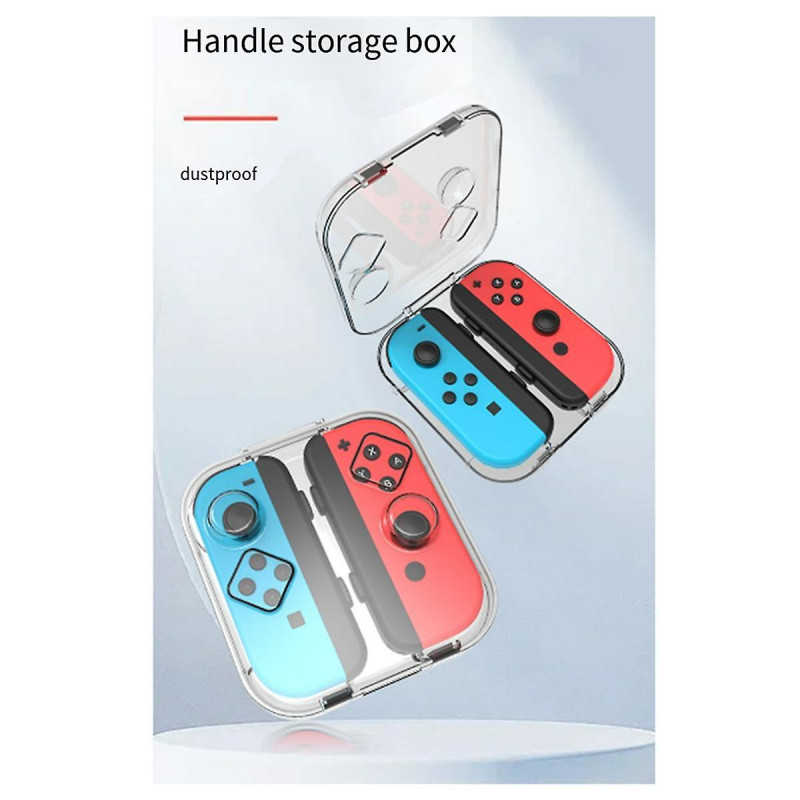 Transparent Storage Case for Switch/OLED Joy-Cons Handle Storage Box Dust-Proof High-Permeability Handle Storage White