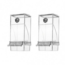 Automatic Transparent Bird Feeder, No Mess Automatic Bird Feeder Transparent Food Container Cage Drinker