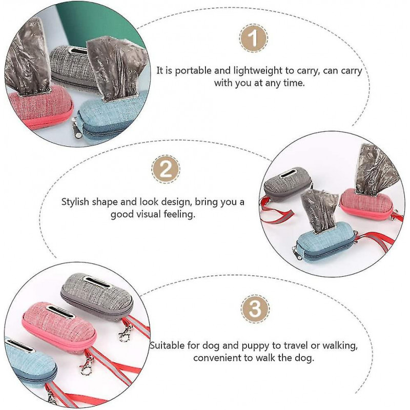 2 Pack Pet Waste Bag Dispenser Dog Poop Bag Holder With Zippered Portable Dog Poop(grey) (shikai) 2 Pack Pet Waste Bag Dispenser Dog Poop Bag Holder With Zippered Portable Dog Poop(grey) (shikai)