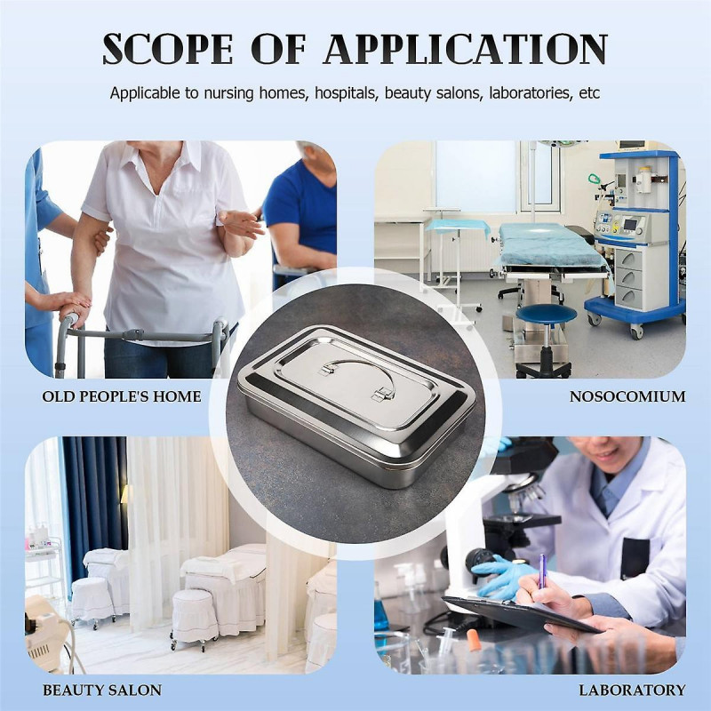 Boîte d’organisateur de conteneur en acier inoxydable Plateau d’instruments à boîte de rangement avec couvercle [...]