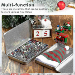 Metal Rectangle Tin Metal Hinge Lid Tin Metal Empty Box Container Silver Rectangular Storage Tin Box