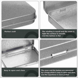 Metal Rectangle Tin Metal Hinge Lid Tin Metal Empty Box Container Silver Rectangular Storage Tin Box