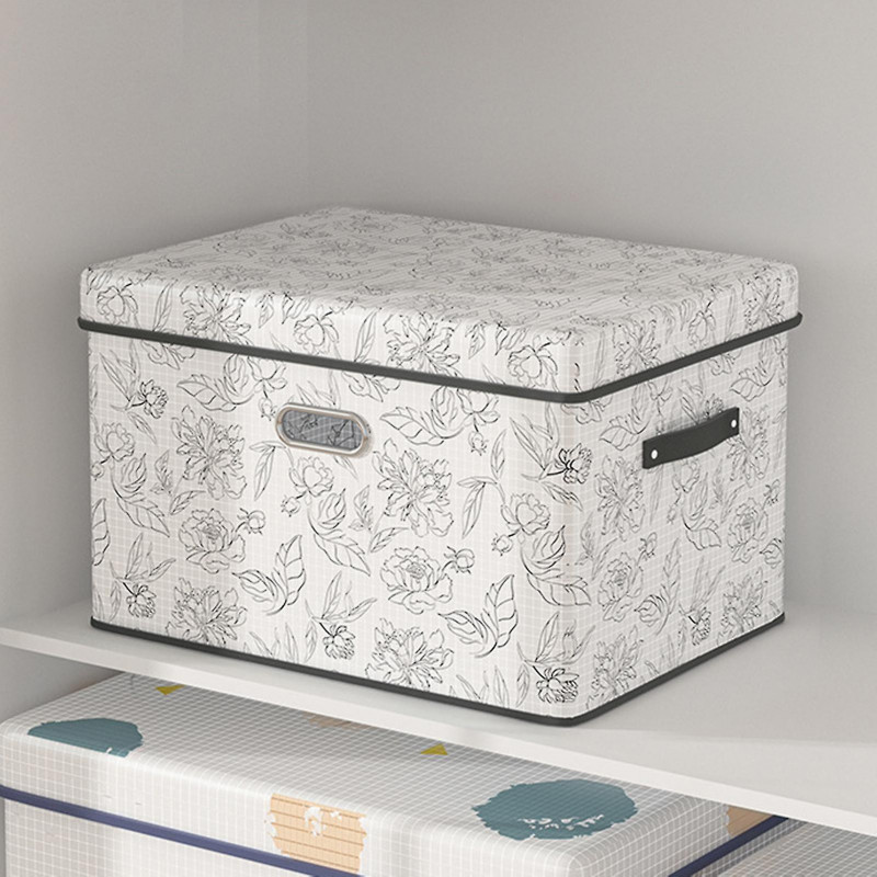 Foldable Clothes Organize Box With Flip-top Lid Storage Box For Blankets Comforters Clothing