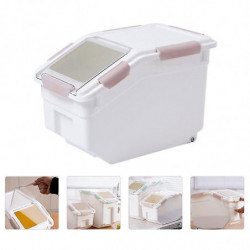 1pc Home Rice Box Rice Bucket Moisture-proof Rice Box Sealing Rice Bin (pink)