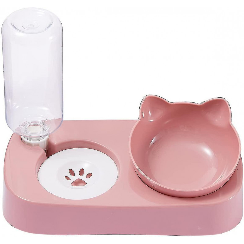 Cute Food Bowl And Water Bowl Set For Cats.tilted Raised Cat Food Bowl