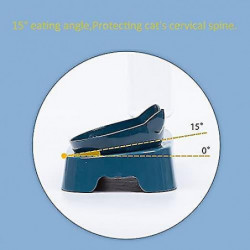 Cute Food Bowl And Water Bowl Set For Cats.tilted Raised Cat Food Bowl