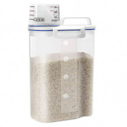 Rice Cereal Container- Food Rice Container Plastic With Measuring Cup