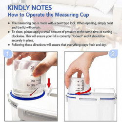 Rice Cereal Container- Food Rice Container Plastic With Measuring Cup
