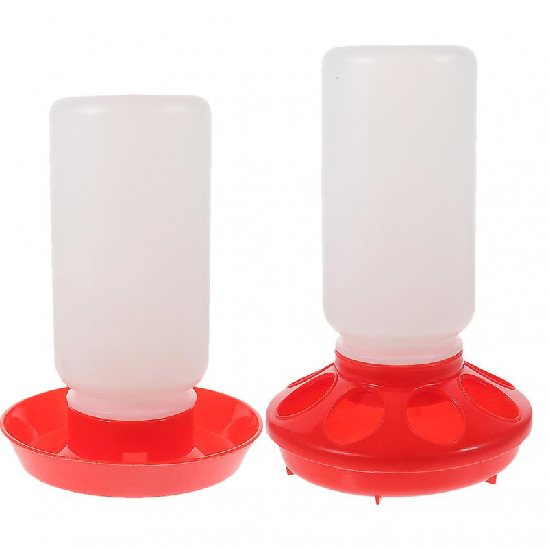 2Pcs Portable Poultry Feeder Chickens Duck Water Food Container Food Eating Tool