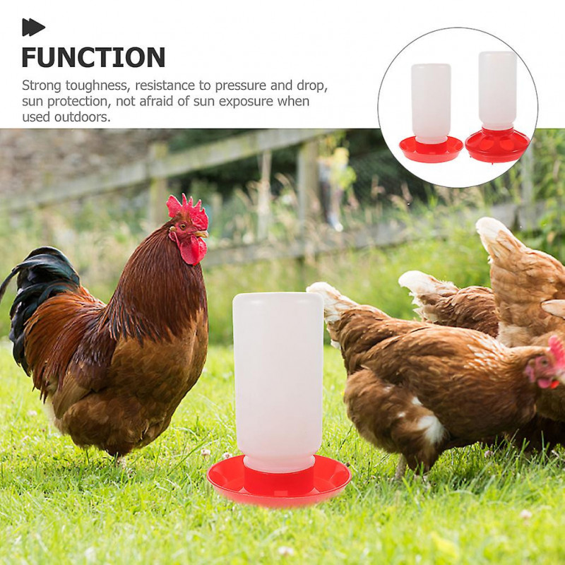 2Pcs Portable Poultry Feeder Chickens Duck Water Food Container Food Eating Tool