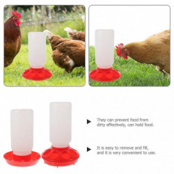 2Pcs Portable Poultry Feeder Chickens Duck Water Food Container Food Eating Tool
