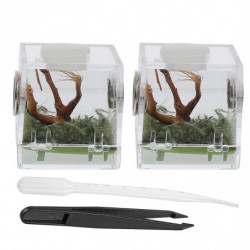 2 Set of Spider Habitat Box Small Pet Insect Breeding Box Jumping Spider Micro Box 2 Set of Spider Habitat Box Small Pet Insect Breeding Box Jumping Spider Micro Box