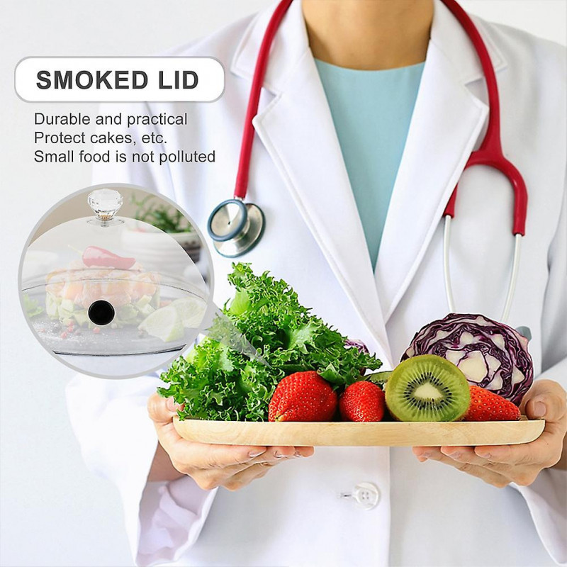 2Pcs Smoky Protection Covers Home Food Lid Tray Tents Transparent Food Lids