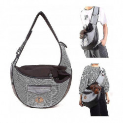 Pet Bag, Carrying Bag For Cat And Dog, With Bandoulire, Hands-free Transport, Grey 36*13*28cm