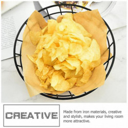 2Pcs Simple Iron Storage Basket Fruit Dessert Snacks Basket Kitchen Food Container 2Pcs Simple Iron Storage Basket Fruit Dessert Snacks Basket Kitchen Food Container