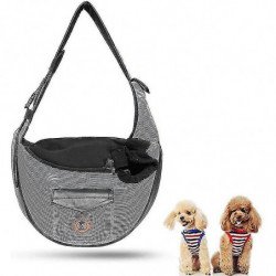 Pet Bag, Carrying Bag For Cat And Dog, With Bandoulire, Hands-free Transport, Grey 36*13*28cm