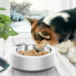 Round Stainless Steel Pet Smart Heating Bowl Cat And Dog Basin Cat Food And Dog Food Feeder