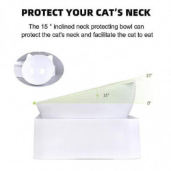 Oreilles de chat 15 Garde de cou incliné Cat Water Bowl Cat Food Bowl Dog Bowl Pet Automatic Waterer