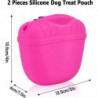 Dog Treat Pouch, 2pcs Acsergery Silicone Dog Training Bag Portable Pet Feeding Bag Gift