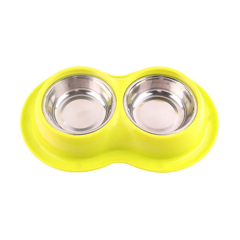 Pet Stainless Steel Double Bowl Pet Dog Bowl Tableware Cat Anti-antworm Cat Bowl